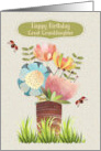 Great Granddaughter Happy Birthday Beautiful Flower Bouquet card