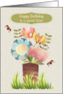 Sister Happy Birthday Beautiful Flower Bouquet card