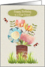 Friend Happy Birthday Beautiful Flower Bouquet card