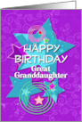 Great Granddaughter Happy Birthday Amazing Girl Colorful Stars card