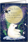 Step Sister Birthday Full of Wonder Polar Bear and Whale card