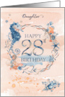 Daughter 28th Birthday Watercolor Effect Underwater Scene card