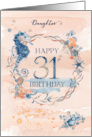 Daughter 31st Birthday Watercolor Effect Underwater Scene card