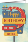 Brother Happy Birthday Retro Roadside Motel Sign card