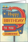 Grandfather Happy Birthday Retro Roadside Motel Sign card