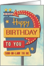 Son in Law to Be Happy Birthday Retro Roadside Motel Sign card