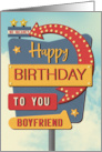 Boyfriend Happy Birthday Retro Roadside Motel Sign card