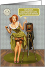For Man Happy Birthday Vintage Pin Up Girl With Camera Adult Humor card
