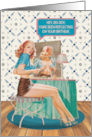 For Man Happy Birthday Seductive Woman in Mirror Pin Up Girl Adult card