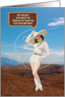 For Man Happy Birthday Cowgirl Pin Up Girl Adult Humor card