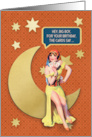 For Man Happy Birthday Beautiful Fortune Teller Pin Up Girl Adult card