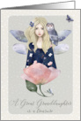 Great Granddaughter Birthday Teen Girl with Fairy Wings Magical Scene card
