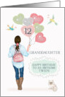Granddaughter 12th Birthday to Awesome Tween Young Girl with Balloons card