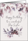 Step Sister Birthday Mystical Flowers and Moths card