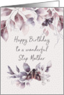 Step Mother Birthday Mystical Flowers and Moths card