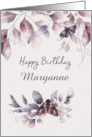 Custom Name Birthday Mystical Flowers and Moths card