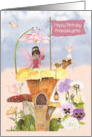 Granddaughter Birthday with African American Fairy and Mice card