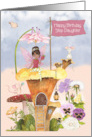 Step Daughter Birthday with African American Fairy and Mice card