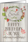 Happy Birthday Sarah card