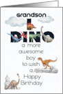 Grandson Birthday Dinosaurs Word Art card