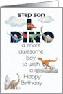 Step Son Birthday Dinosaurs Word Art card