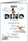 Son Birthday Dinosaurs Word Art card