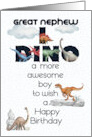 Great Nephew Birthday Dinosaurs Word Art card