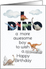For Young Boy Birthday Dinosaurs Word Art card