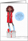 Custom Name Sweet 16 Birthday African American Girl on Present card