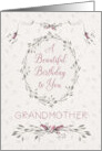 Grandmother Birthday Delicate Pink Flowers and Wreath card
