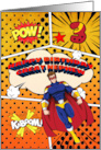 Great Nephew 3rd Birthday Superhero Comic Strip Scene card
