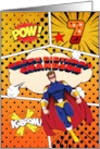 Grandson 7th Birthday Superhero Comic Strip Scene card