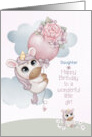 Daughter Little Girl Birthday Greetings with Unicorns card