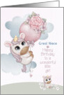 Great Niece Little Girl Birthday Greetings with Unicorns card