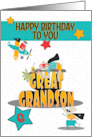 Great Grandson 6th Birthday Comical Animals and Word Art card