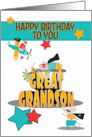 Great Grandson Birthday Comical Animals and Word Art card