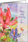 Happy Half Birthday Beautiful Flower Garden card