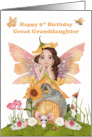 Great Granddaughter 9th Birthday with Pretty Fairy and Friends card