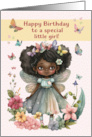 Little Girl Birthday Pretty African American Little Girl Fairy card