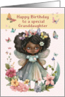 Granddaughter Birthday Pretty African American Little Girl Fairy card