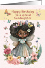 Goddaughter Birthday Pretty African American Little Girl Fairy card