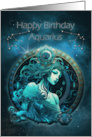 Aquarius Birthday Bold Aquarius Water Bearer Sign and Constellation card