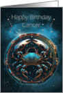 Cancer Birthday with Bold Cancer Crab Zodiac Sign and Constellation card