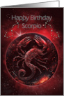 Scorpio Birthday with Bold Scorpion Zodiac Sign and Constellation card