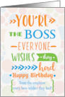 Boss Birthday from Employee Humorous Word Art card