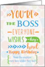 Boss Birthday from Employee Humorous Word Art card