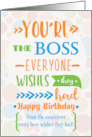 Boss Birthday from Employees Humorous Word Art card