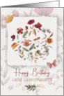 Great Granddaughter Birthday Wishes Delicate Flowers and Butterfly card