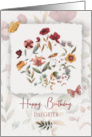 Daughter Birthday Wishes Delicate Flowers and Butterfly card