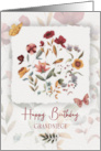 Grandniece Birthday Wishes Delicate Flowers and Butterfly card